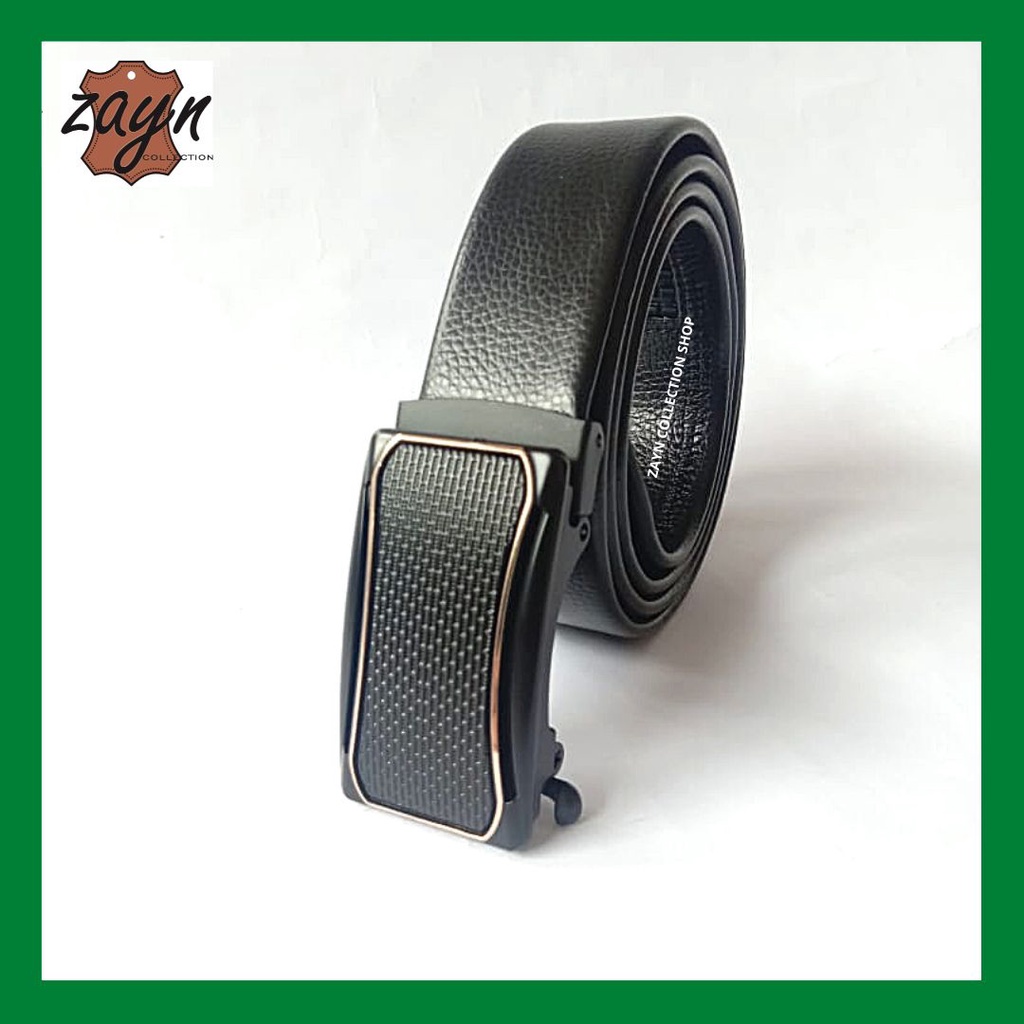 Ikat Pinggang Pria Rell Leather Pu Men Belt Kulit Sintetis Gesper Pria Sabuk Otomatis Tali Pinggang