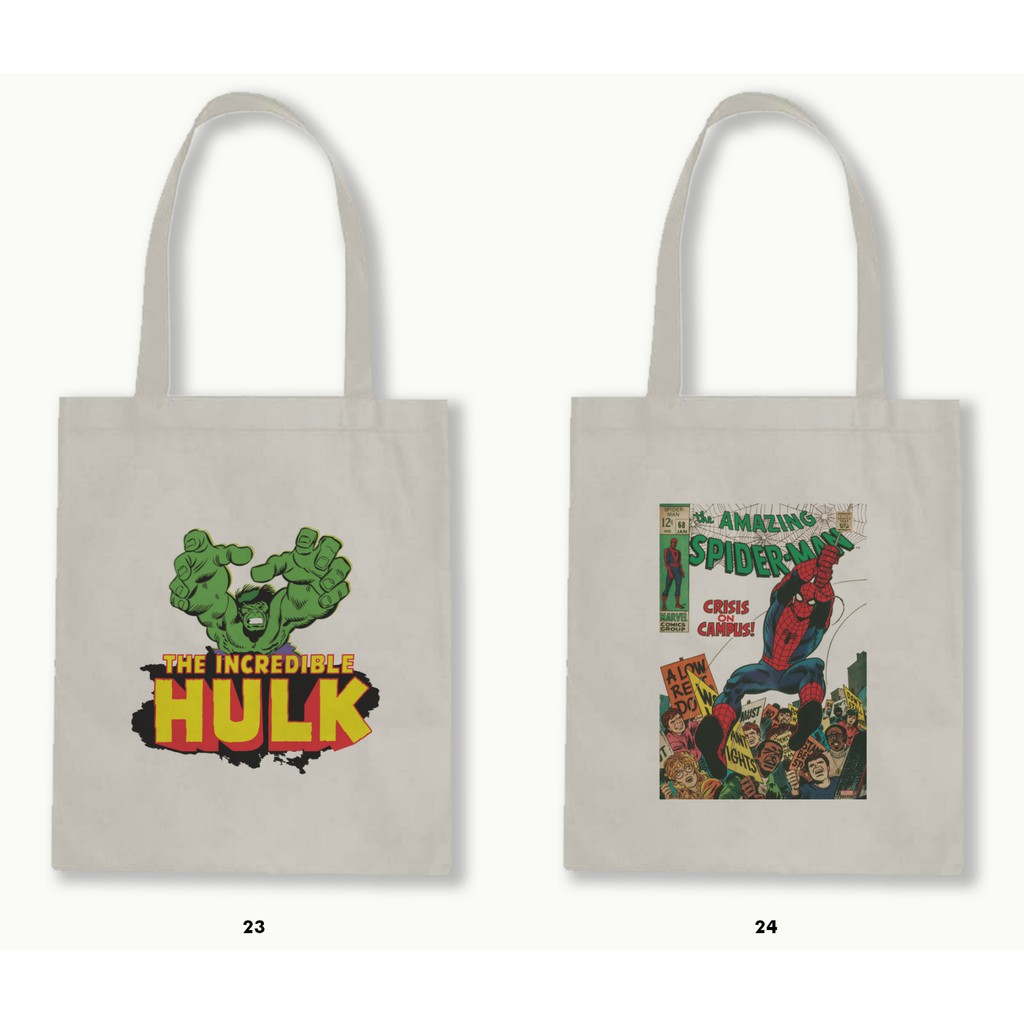TOTE BAG -MARVEL (COMICS-CAPTAIN AMERICA-IRON MAN-THOR-HULK-SPIDERMAN).02