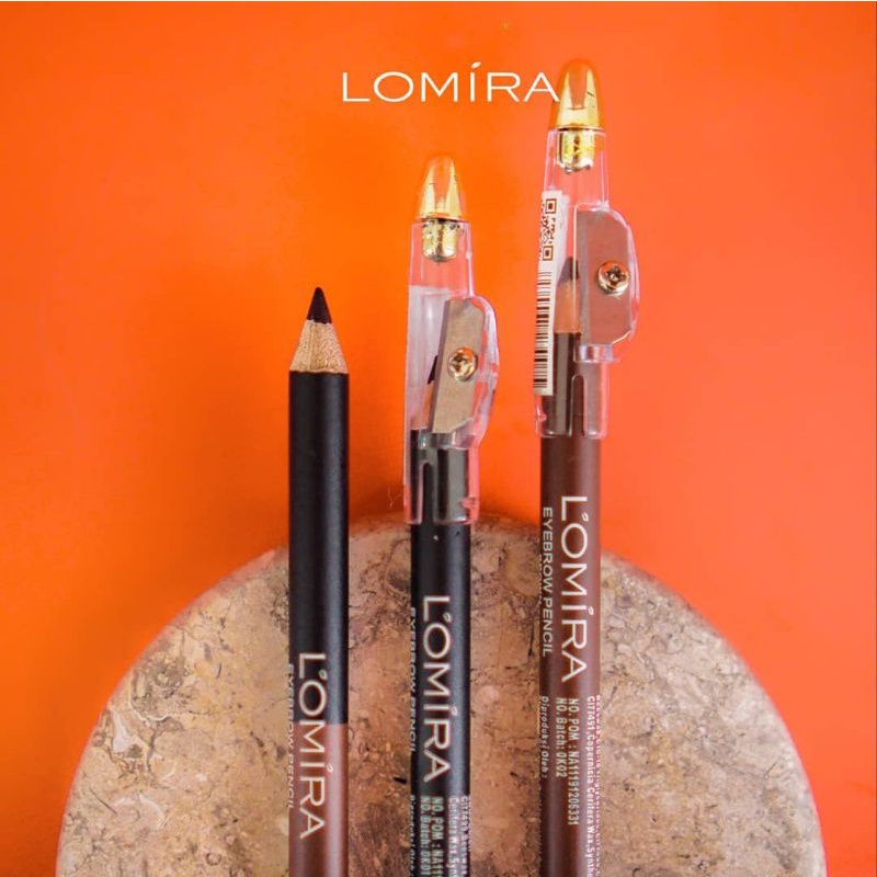 Lomira Eyebrow Pensil Alis 2in1 Natural Eyebrow Pencil With Brush