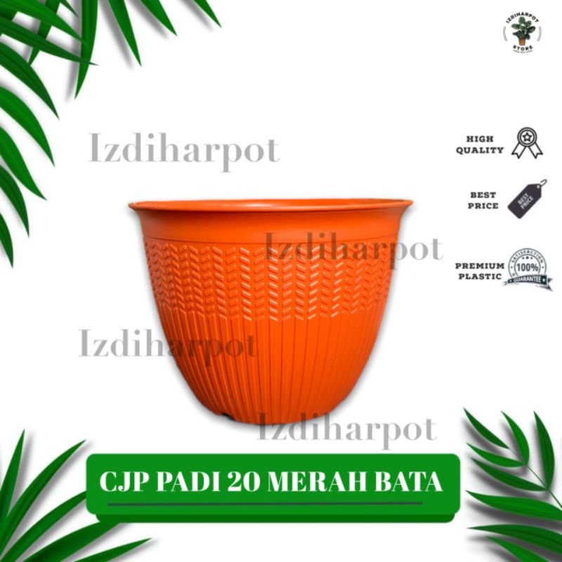 pot bunga tanaman cjp padi 20cm merah bata - CJP PADI 20 MERAH BATA