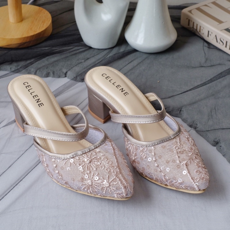 CELLENE Yoona Lace Heels / Wedding shoes 5cm with strap