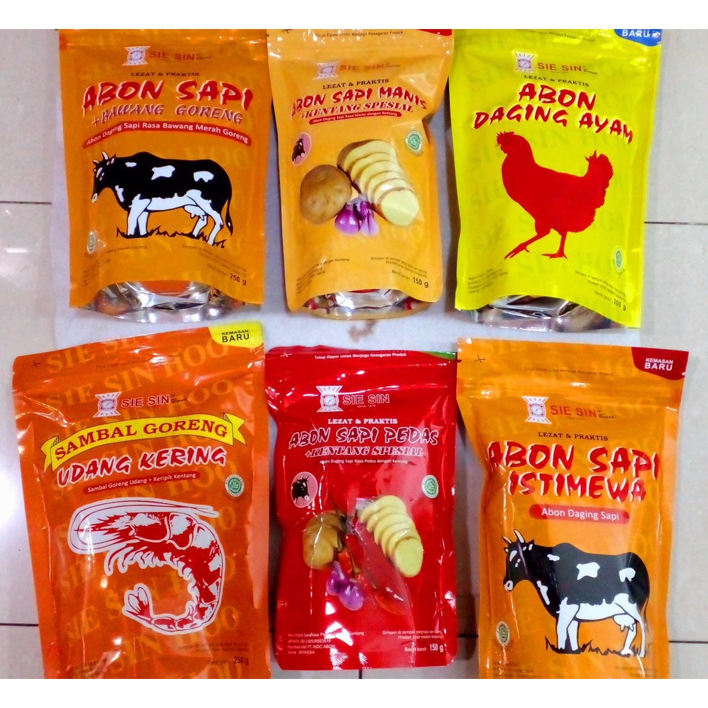 

[HALAL] SIE SIN Abon Sapi / Ayam Lezat Abon Pedas / Manis / Kentang / Sambel Goreng Siesin Sisin Meat Floss