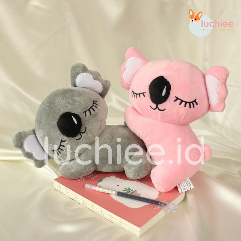 Boneka Koala Tiduran Pink 28cm 35cm Bahan Yelvo Lembut Mainan Bayi Anak