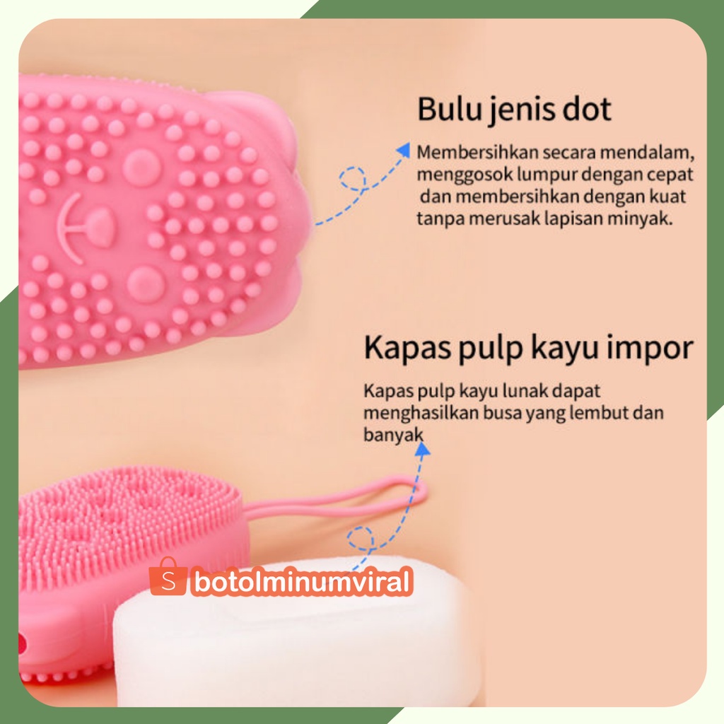 Sikat Mandi Silikon Kucing Silicon Brush Shower Puff Busa Mandi PREMIUM