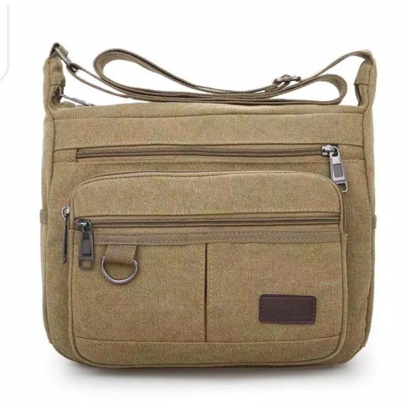 TAS  slempang  pria kain kanvas