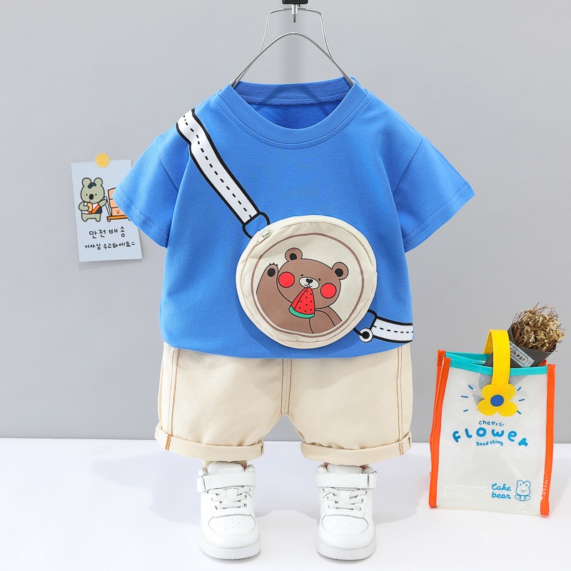 Setelan Anak Laki Laki MELON Baju Anak Set 2in1 Kaos dan Celana Summer Korean Style Import