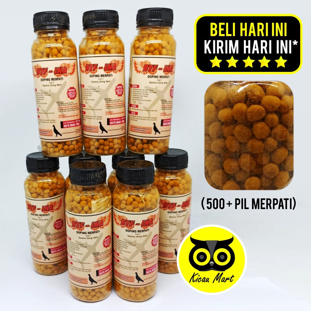 BTF INA PIL JAMU HERBAL VITAMIN BURUNG MERPATI POS DARA KOLONG OTOT LOMBA GIRING KEKET TERNAK PILBTF