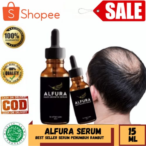 ALFURA Serum Penumbuh Rambut ALFURA Secara Cepat / Obat Penumbuh Rambut Botak Super Cepat BPOM / Pen