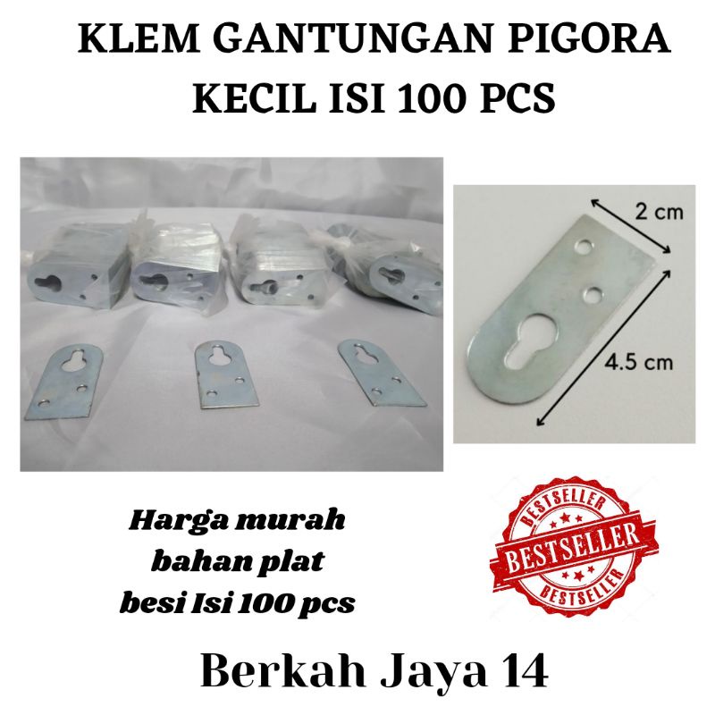 KLEM BESI PLAT GANTUNGAN PIGORA  CERMIN PAPAN TULIS UKURAN KECIL HARGA MURAH ISI 100bj/pack