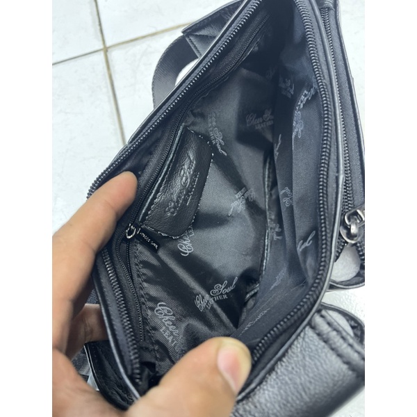 tas pinggang waistbag kulit sapi cheer soul original waistbag pria ekegan