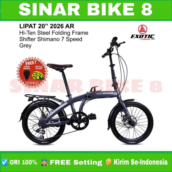 Sepeda LIpat Ukuran 20 Inch EXOTIC 2026 AR Rem Cakram 7 Speed Boncengan