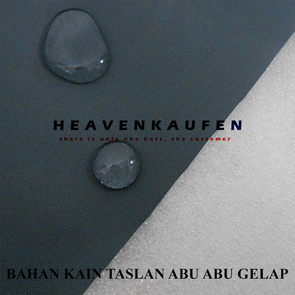 Kain Taslan Waterproof Anti Air Abu Abu Gelap Meteran