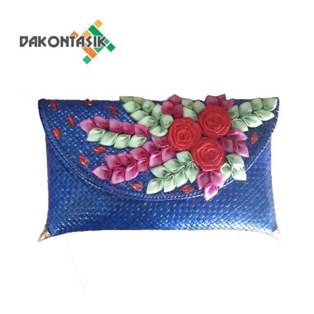 Clutch pesta wanita anyaman pandan model srikandi DakonTasik