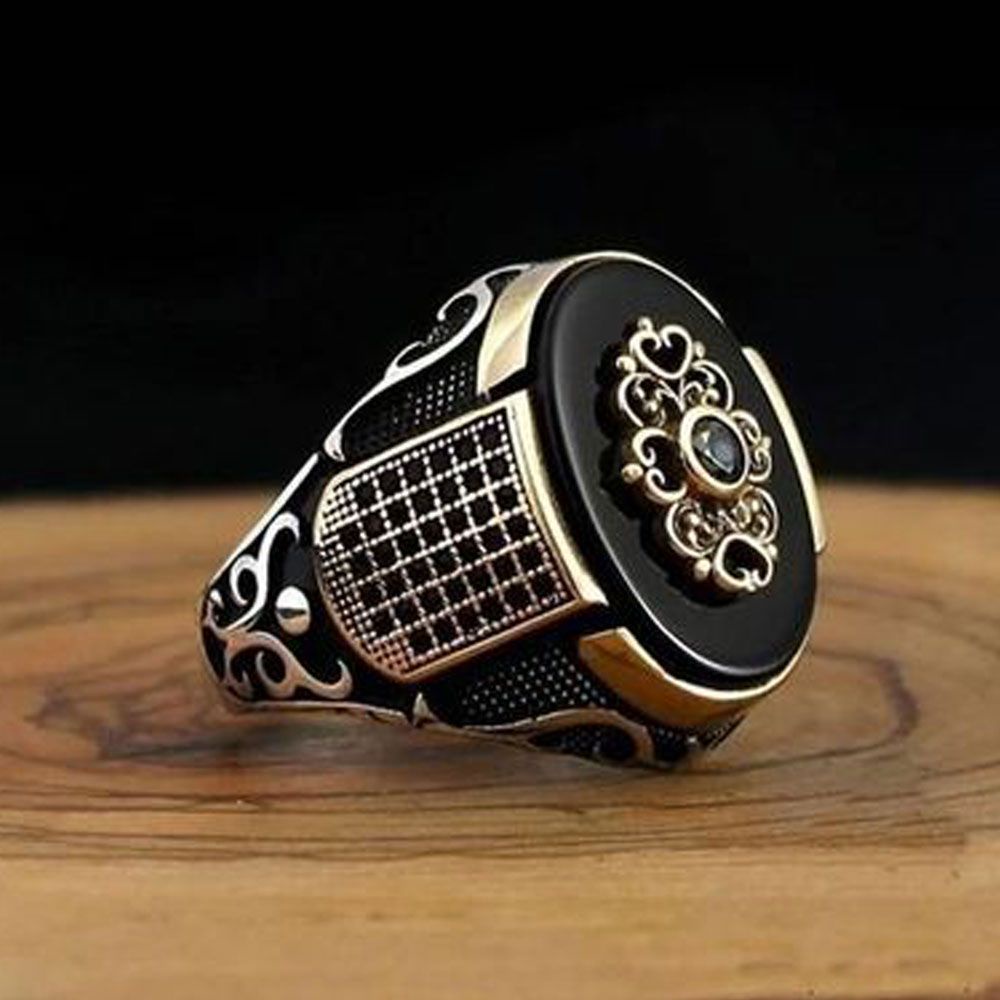 ROW New Closed Ring Jewelry alloy Retro Fashion Black And Silver Multi-size Man Two Kinds/Multicolor