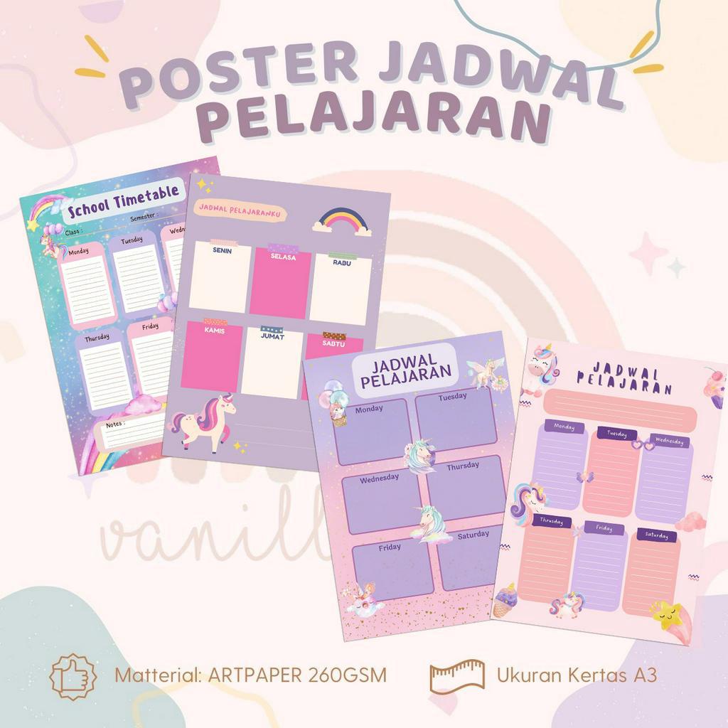 

Jadwal Pelajaran Sekolah Unicorn Poster Jadwal Sekolah