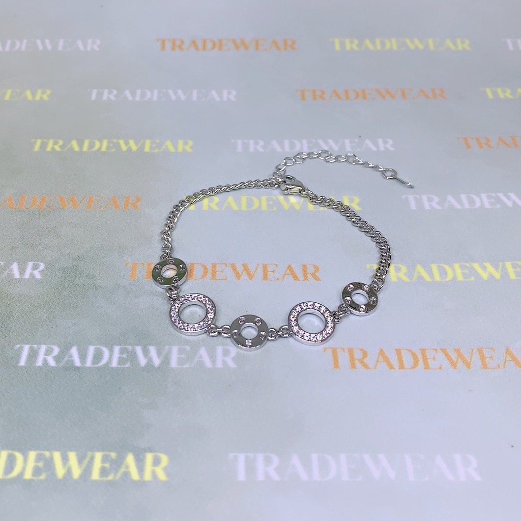 Gelang Tangan Dewasa Silver Motif Bulat Mewah *93