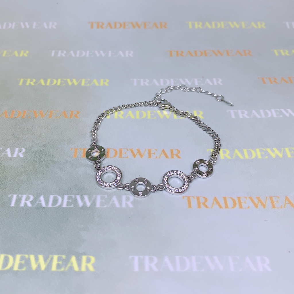 Gelang Tangan Dewasa Silver Motif Bulat Mewah *93