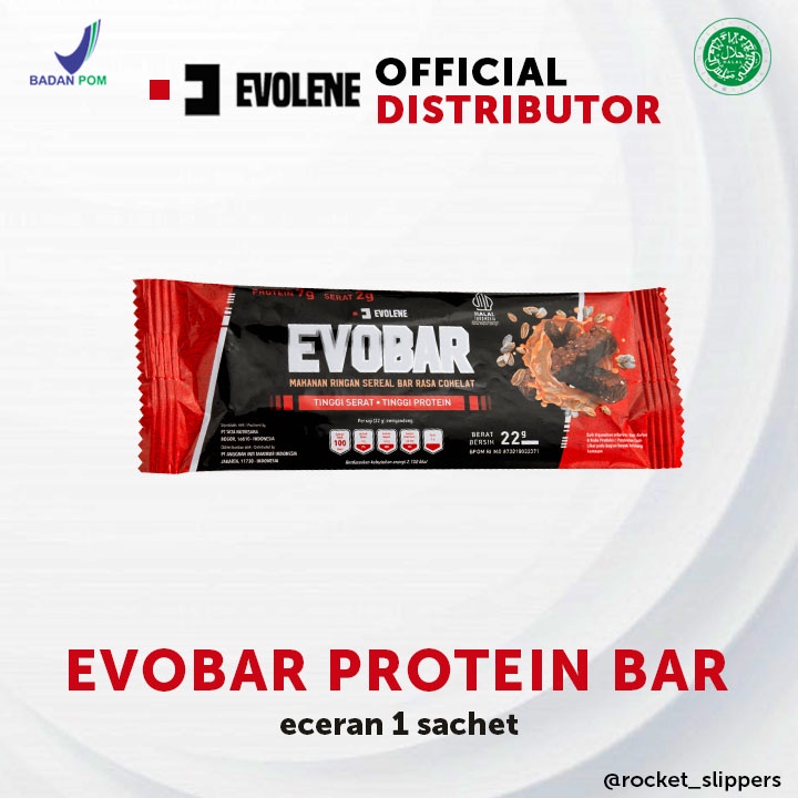 EVOLENE Evobar Protein Bar Snack Sehat ecer eceran 1 sachet wtih L-carnitine &amp; Whey Protein