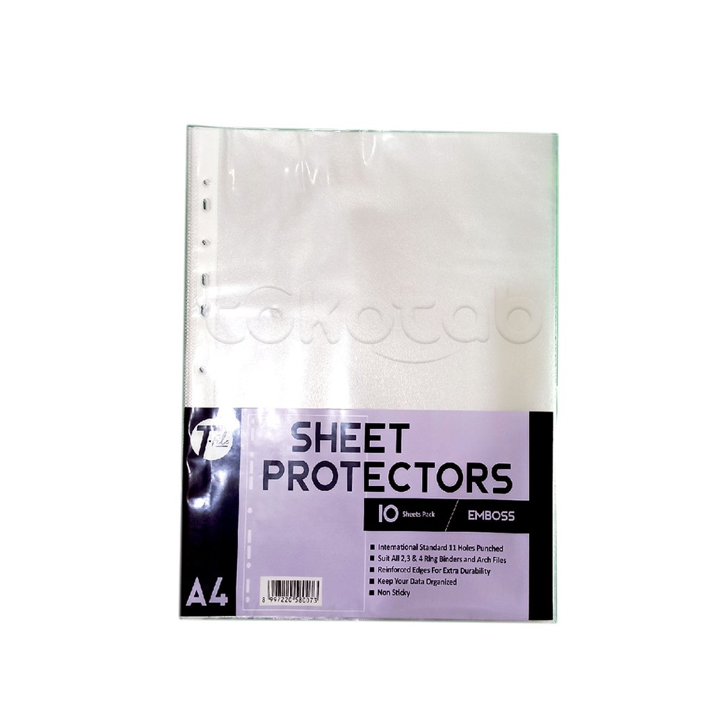

Tokotab - Sheet Protector A4 T-FILE Emboss Isi 10 Pcs