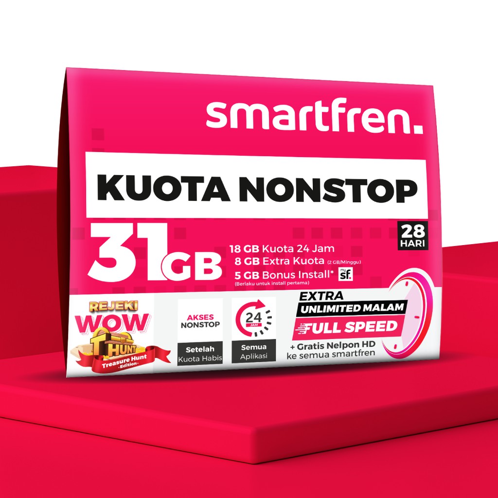 Jual Kartu Perdana Kuota Nonstop Smartfren 18 GB Indonesia