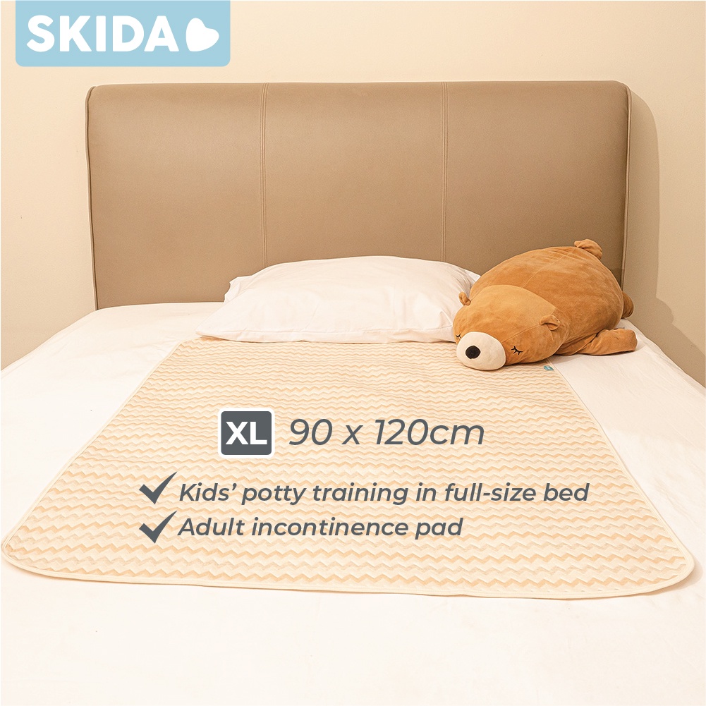 Skida Waterproof Pad Bamboo Reversible Changing Mat Alas Ompol Perlak Bayi / Dewasa