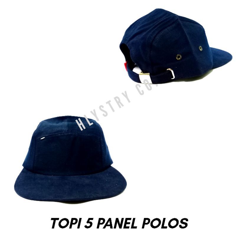 Topi Pria 5 Panel Topi Polos 5 Panel Distro Navy Topi Distro Pria Snapback /Topi Hip Hop Pria