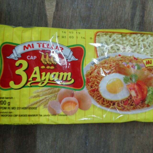 

Mie telur 3 ayam