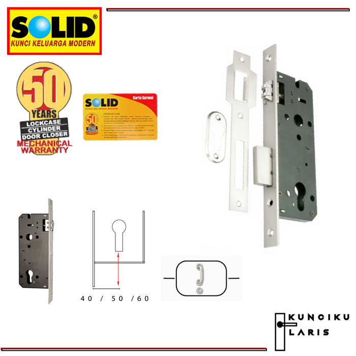 Lockcase SOLID LC 112 WL 50 STAINLESS / Body Kunci Roller Pelor - Body Only