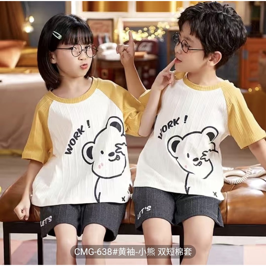 setelan hotpant anak cewek cowok piyama anak/baju tidur anak import