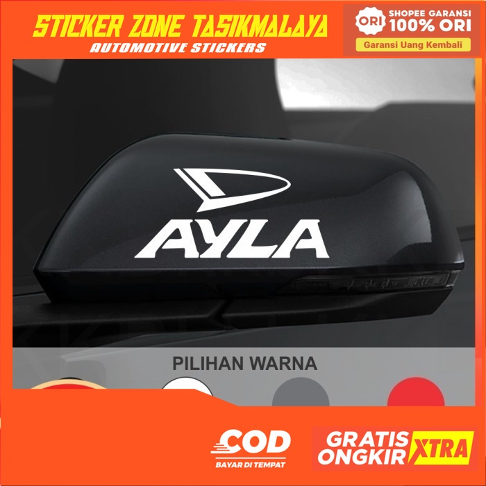 New Cutting Sticker Mobil Daihatsu Ayla Logo Stiker Spion Mobil - Putih