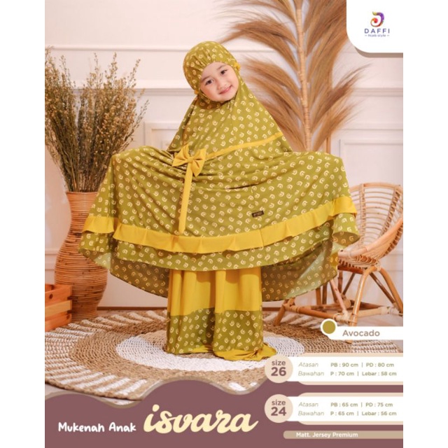 ISVARA Mukena Anak Full Motif Logo Daffi Mukena Anak ORI Daffi Hijab