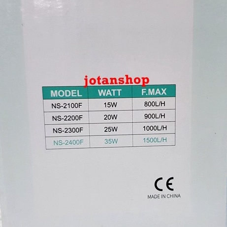 Nikita Star NS 2400F 2400 F built in Filter Tabung Mesin Pompa Aquarium NS2400F