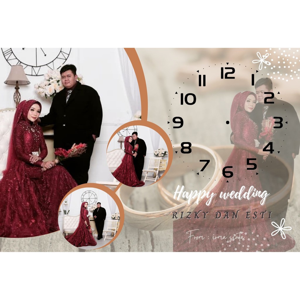 jam kado wedding model  hijab / kado perkawinan hadiah pernikahan wedding gift kayu akrilik