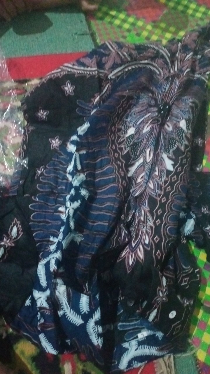 Kemeja Batik Pria Lengan Panjang Size M L Xl Xxl  Bswart Batik Hrb026 Kenongo Hem Panjang Padi