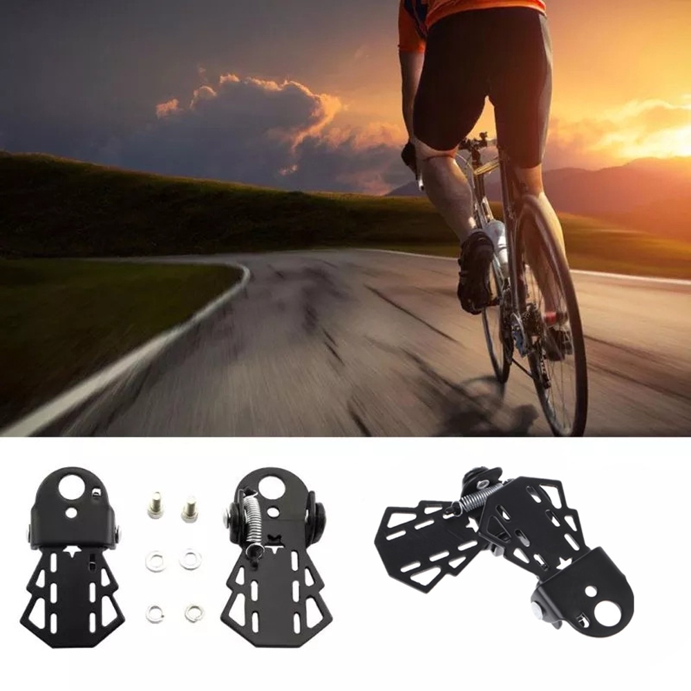 QUINTON Bicycle Accessories Rear Seat Cycling Bicycle Foot Pegs Bike Pedals Bicycle Parts Metal Black MTB Bike Folding 1 Pair Footrests/Multicolor