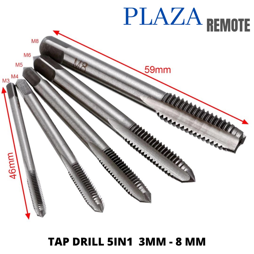 HAND TAP TAB SNEI Pembuat /perbaikan slek Set Mata Bor Tap Metrik M3 - M12