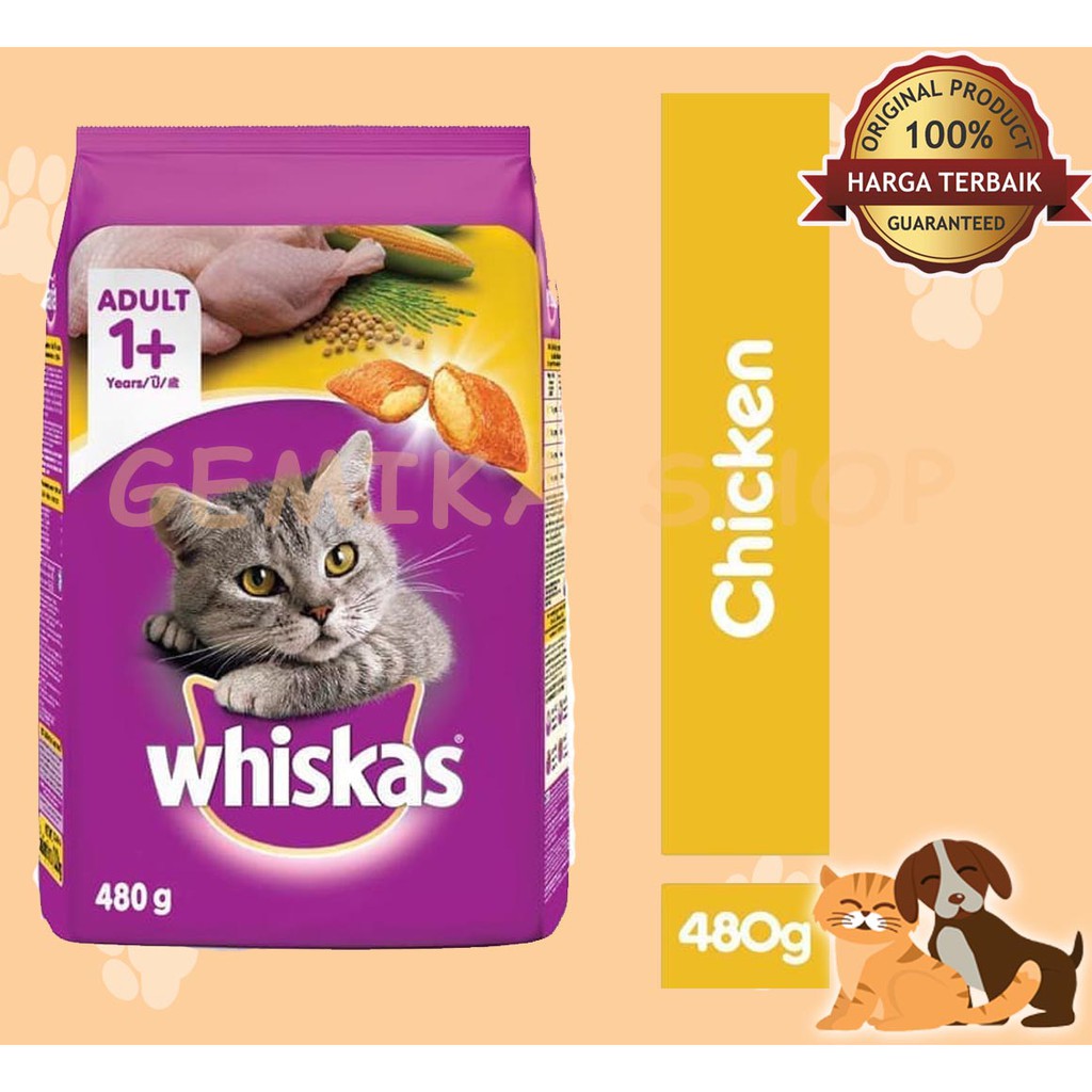 WHISKAS ADULT 480GR | MAKANAN KUCING | CAT FOOD