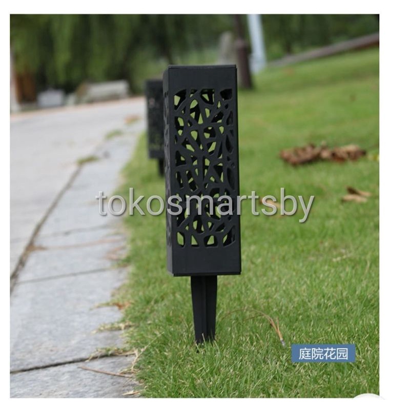 Lampu Solar Taman Panjang Kotak / Lampu Taman Tancap Model Minimalis Outdoor Sensor Cahaya