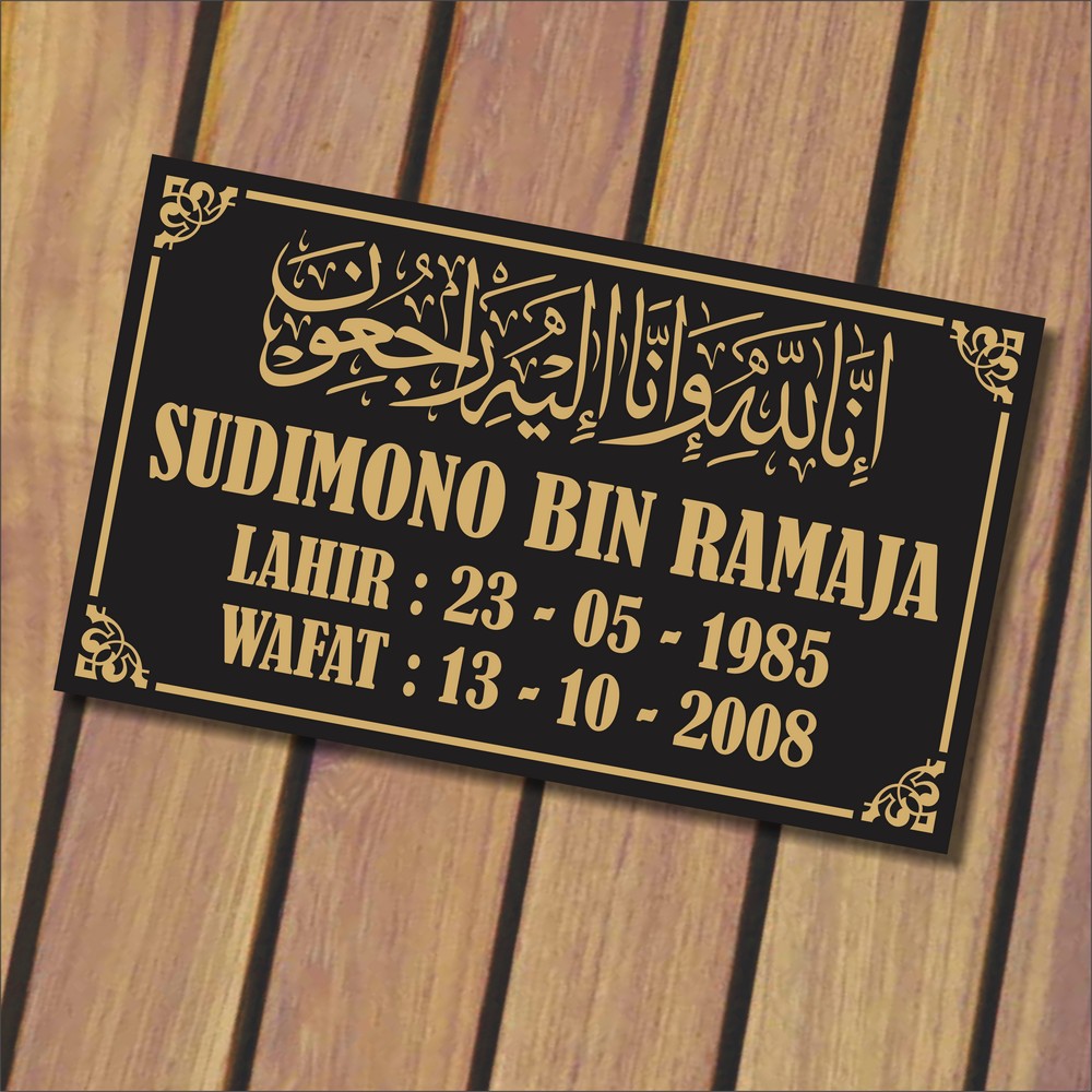 

Papan Nama Batu Nisan Bahan Akrilik / Custom Papan Nama Penanda Makam Acrylic / Papan Data Makam Akrilik