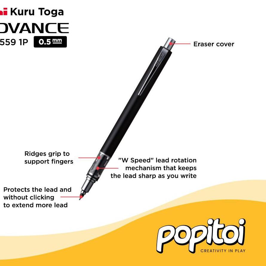 

オ UNI Kuru Toga Advance Mechanical Pencil 0.3 0.5 0.7 mm Kurutoga pensil mekanik cetek Recomend