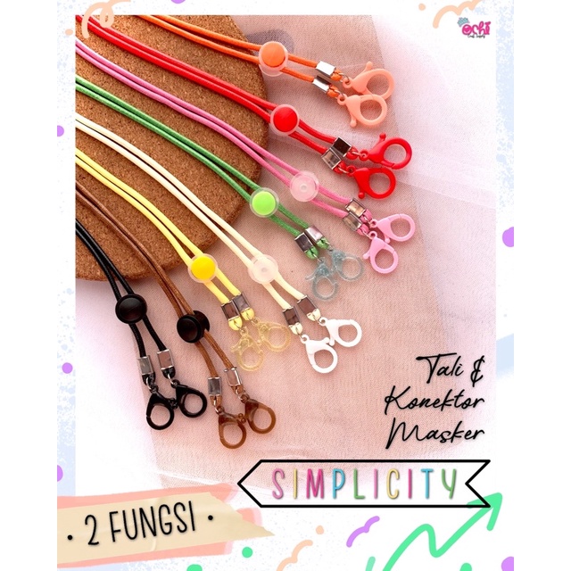 (2 Fungsi) | Tali & Konektor Masker “Simplicity”