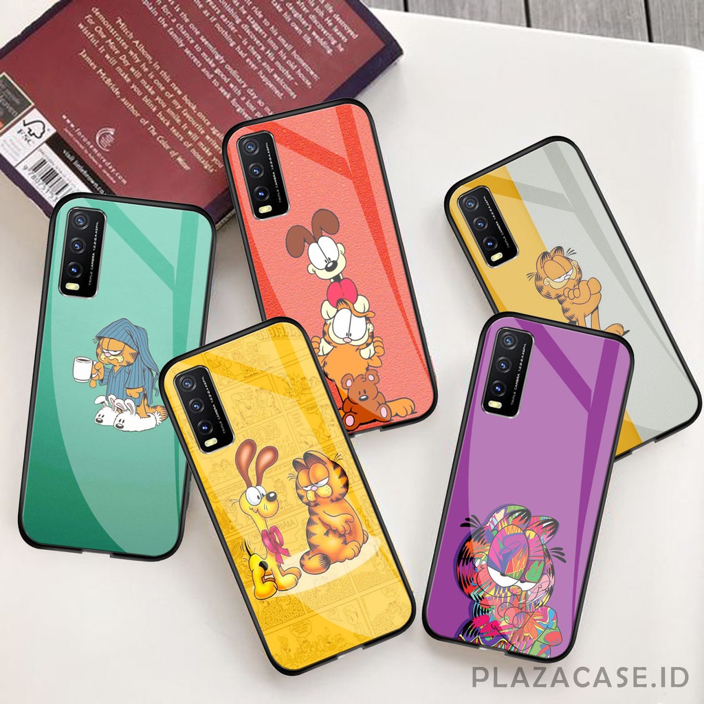 Garfield Softcase Glass [K68] for VIVO Y20 A53 RENO 4F REDMI 9C C17 RENO 4 REALME 7i Y30 Y50 A31 A73