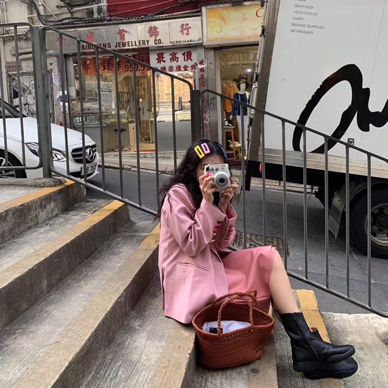 [Ready Stock] 10 Pcs/Set Women Korean INS Style Acrylic Simple BB Hair Clip Girls One Word Cute Bangs Folder Macaron Candy Colors Back Of Head Hairpin