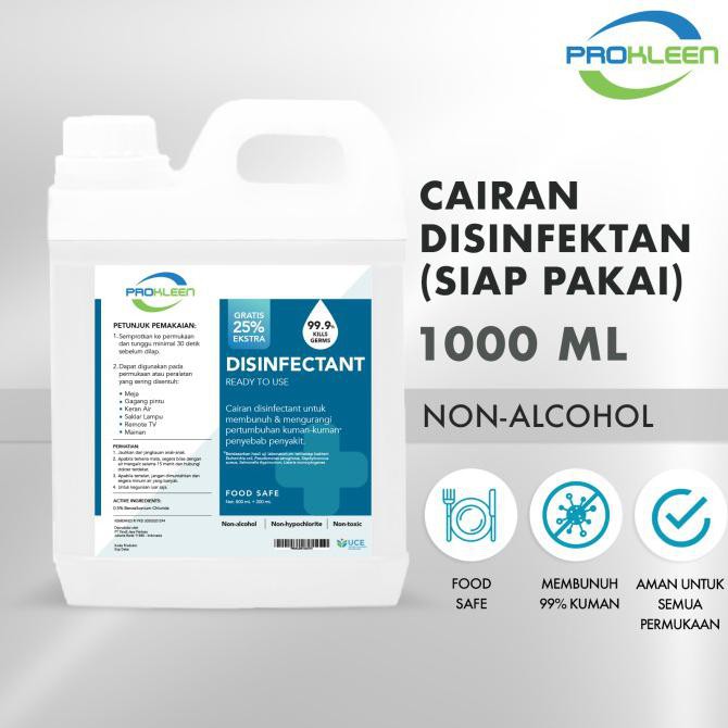 Lu7- Disinfectant Antiseptik Konsentrat Cairan Desinfektan Prokleen 1L - Siap Pakai