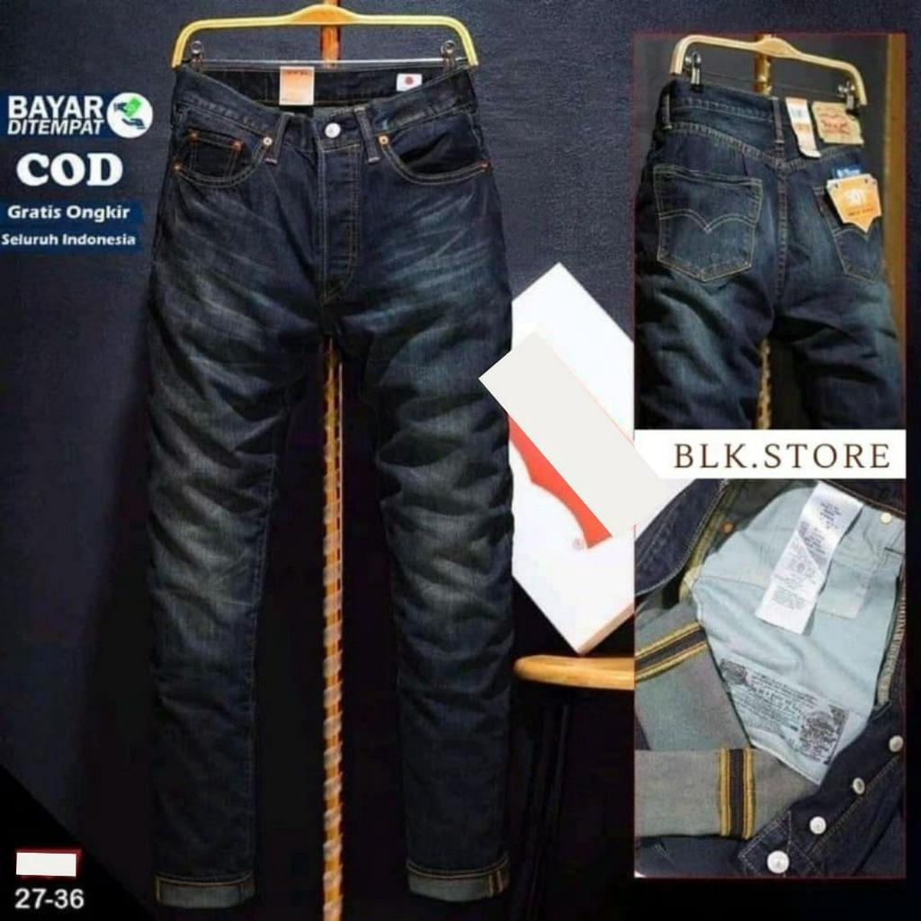 Celana Jeans Panjang Pria 501 Masa kini Import Made In Japan Type Kancing Bahan Denim Super Premium Mewah Lembut dan Elegan Murah Meriah