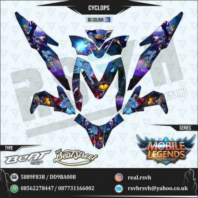 Decal Motor Beat Esp x Beat Street - Mobile Legend Cyclops