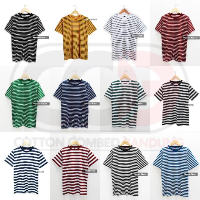  BIG SALE KAOS  POLOS  STRIPE COTTON  COMBED  30S  REACTIVE 