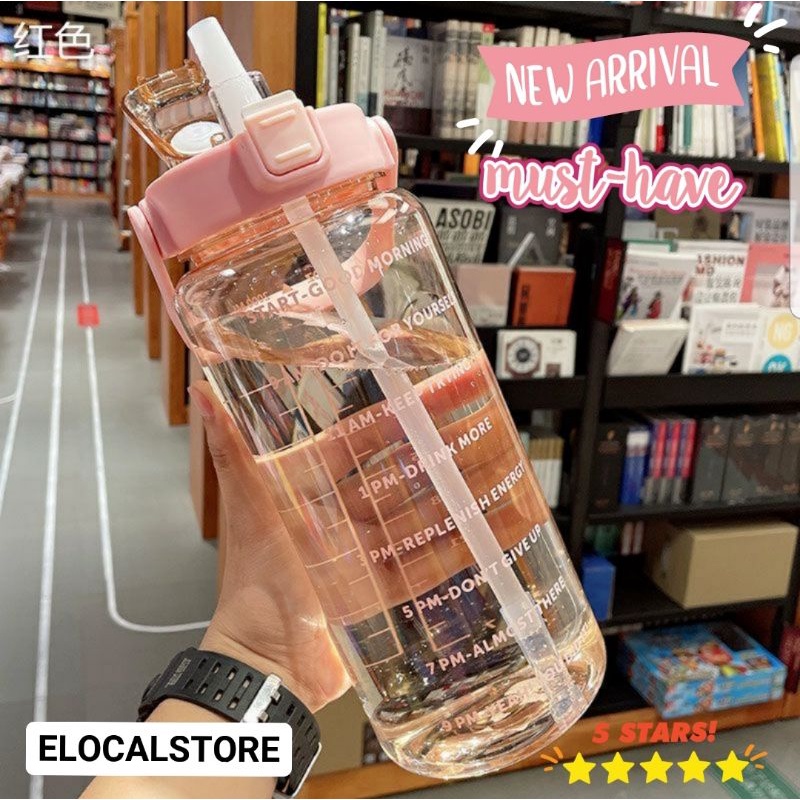 Botol Minum 2 Liter/Botol Minum Transparan/Botol Minum Bening Motivasi-3