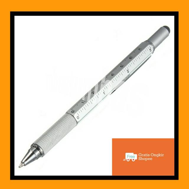 

TERMURAHH!! Pena multifungsi plastik stylus+penggaris+level+obeng