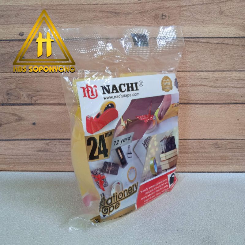 

Isolasi Bening NACHI 24mm panjang 72yard ORI /Nachi Tape